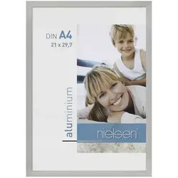 Nielsen Bilderrahmen Metallrahmen C2 21x30 cm silber matt 62164 - Einzelrahmen mit modernem, schlichten Design, ideal für stilvolle Präsentationen Ihrer Lieblingsbilder.