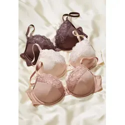 petite fleur Push-up-BH (Packung, 3 Stück) mit Bügel im attraktiven Multipack, Dessous