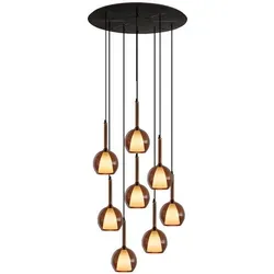 s.luce Pendelleuchte Belluna 8-flammig Ø 80cm – Elegante Galerieleuchte - Die s.luce Belluna 8-flammige Pendelleuchte vereint stilvolles Design mit individueller Lichtsteuerung. Ideal für Treppenhäuser und Wohnräume, sorgt sie für eine angenehme Atmosphäre und passt sich flexibel deiner Raumhöhe an.