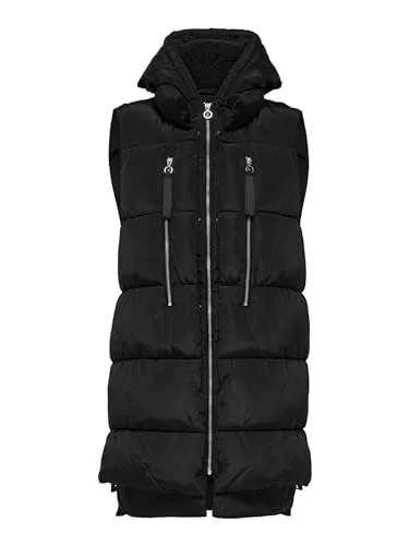 ONLY Steppweste ONLNEWNORA PUFFER WAISTCOAT CC OTW schwarz M (38) - Funktionsjacken, modische Steppweste mit wärmenden Eigenschaften und praktischer Kapuze, ideal für kalte Tage.
