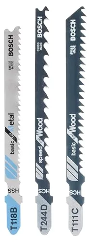 Bosch 2609256741 DIY Stichsägeblattset 3-teilig T111C (1),T244D (1),T118B (1)