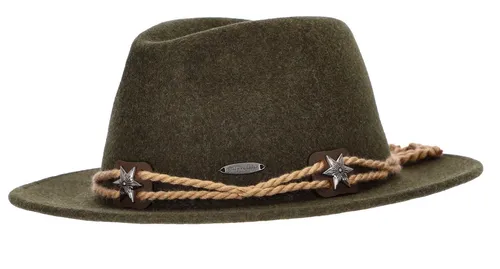 Steigenhöfer Original Herren Trachtenhut - Georg - Größenverstellbar - Trachtenhut aus 100% Schurwolle, ideal für Oktoberfest und Wanderungen, mit traditioneller Kordelgarnitur und unsichtbarer Größenanpassung für perfekten Sitz.