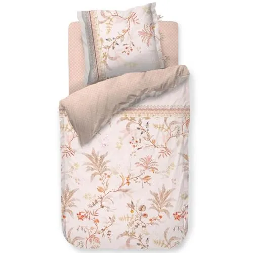 Pip Studio Bettwäsche Perkal Salento Off-White 155x220 cm - Modernes Bettwäsche-Set aus 100% Baumwolle mit Öko-Tex Standard, pflegeleicht und ideal für erholsamen Schlaf im Schlafzimmer.