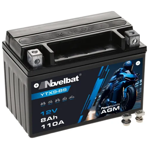 Novelbat 12V 8Ah AGM YTX9-BS Motorradbatterie