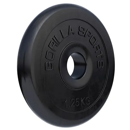 GORILLA SPORTS® Hantelscheiben 1,25–25 kg, 30/31 mm, Gusseisen, Gummi