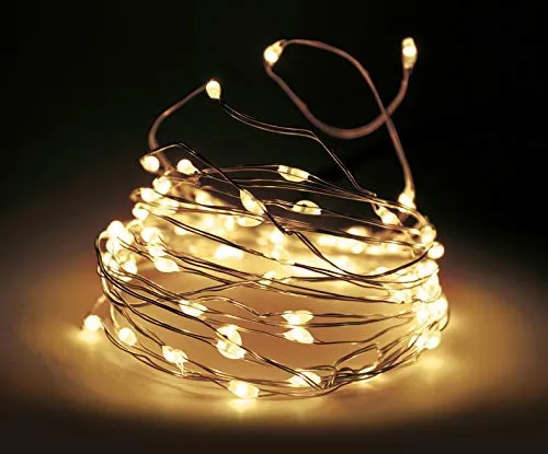 Spetebo LED Draht Lichterkette warm weiß - 195 cm mit Timer und 8 Funktionen - Flexible 195 cm lange Lichterkette mit 40 warm weißen LEDs, ideal für stimmungsvolle Dekoration. Mit Timer und 8 verschiedenen Leuchtfunktionen für Innen und Außen, batteriebetrieben.