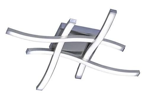 Reality Leuchten Route R62474107 LED Deckenleuchte - Moderne 4-flammige LED Deckenleuchte in Nickel matt, energiesparend mit 4x 5 Watt LEDs, warmweißem Licht und einer Lebensdauer von 30.000 Stunden - ideal für eine optimale Ausleuchtung.