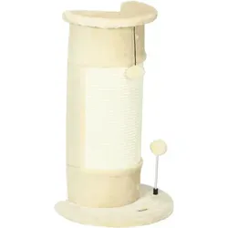 PawHut kleiner Katzenkratzbaum mit Kratzball - Kratzbaum für Katzen, cremeweiß, ideal für kleine Räume und bietet Spielspaß mit integriertem Kratzball.