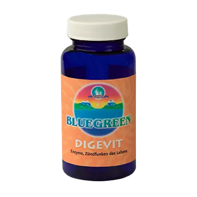Digevit Nahrungsenzyme Bluegreen - Nahrungsergänzungsmittel mit 50 Kapseln, unterstützt die Verdauung und fördert die Nährstoffaufnahme für mehr Wohlbefinden.