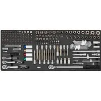 STAHLWERK 186-teilige Werkzeugeinlage mit Steckschlüsseln und Bits - Vielseitiges 186-teiliges Set aus hochwertigem Chrom-Vanadium-Stahl. Ideal für präzises Arbeiten und umfangreiche Reparaturen. Mit verschiedenen Steckschlüsseln, Bits und Verlängerungen für maximale Flexibilität.
