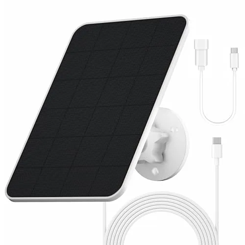 Solarpanel für eufy Kamera,Solar Panel für eufy mit Micro USB,Gummistopfen | für eufyCam 2/2 Pro/2C/2C Pro/3/3C/E/E20/E40/L20/L40/S330,SoloCam E20/E40/S230/Spotlight,IP65 5V 4W Solarmodul-Ladegerät