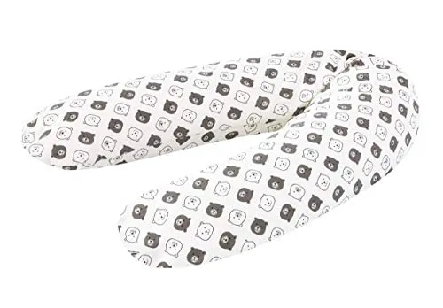 Träumeland TT19112 Ersatzbezug für Still- & Schwangerschaftskissen, 190 cm - Design: kleiner Bär, mehrfarbig