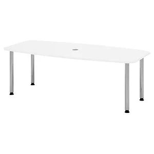 Hammerbacher Konferenztisch KT22C, Tonnenform, 220 cm in weiß von Hammerbacher