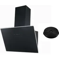 Respekta Dunstabzugshaube kopffrei 60 cm Schwarz mit LED