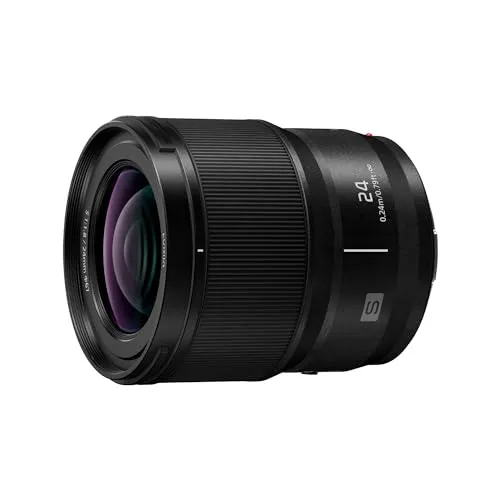 Panasonic S-S24E LUMIX S 24mm Weitwinkel Objektiv - Objektive für Spiegelreflexkameras mit lichtstarker F1.8 Blende, ideal für Landschafts- und Videoaufnahmen. Wetterfest und kompakt, perfekt für kreative Fotografie.