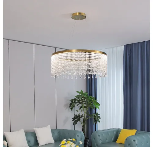 Eurohandisplay LED Pendelleuchte mit Fernbedienung – dimmbar und farbsteuerbar - Moderne Pendelleuchte mit integrierten LEDs, die dank Fernbedienung in Helligkeit und Lichtfarbe (kaltweiß bis warmweiß) einstellbar ist. Ideal für stilvolle Innenräume.
