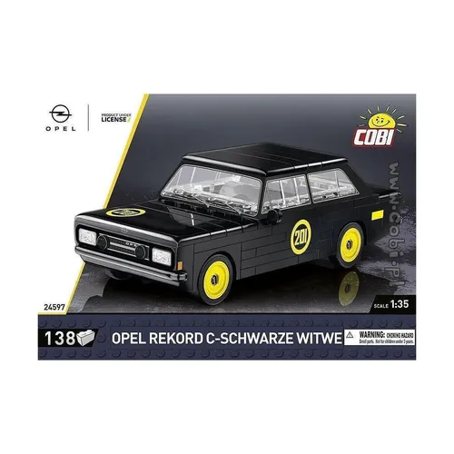 COBI Cars 24597 Opel Rekord C Schwarze Witwe - 138-teiliges Kunststoffmodell, fördert Konzentration und kreative Baukünste