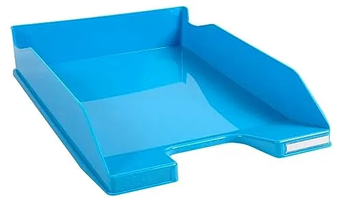 Exacompta 113282D Premium Briefablage Combo Midi DIN A4. Idealer Briefkorb für Ihre Organisation. Robuster und stapelbarer Ablagekorb Türkis translucent