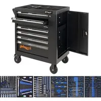 Baumarktplus Werkstattwagen ROCKX 254tlg. Chrom Vanadium Werkzeug - Werkstatteinrichtung mit 254 hochwertigen Werkzeugen, 7 Schubladen und Softclose-System für höchste Sicherheit und Organisation – ideal für professionelle Handwerker.
