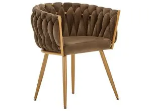 Ambia Home Armlehnstuhl, Braun, Textil, Rundrohr, 60x78x55 cm, Esszimmer, Stühle, Esszimmerstühle, Armlehnenstühle