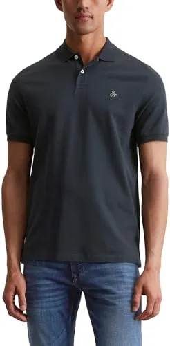 Marc O'Polo Herren Kurzarm-Poloshirt aus Bio-Baumwolle, Regular Fit, Blau (Dark Navy), XS - Poloshirts für Herren, aus 100% Bio-Baumwolle für hohen Tragekomfort und Eleganz, ideal für jeden Anlass.