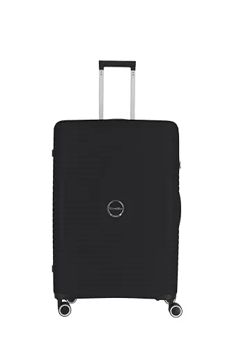 Travelite Orbita 4-Rollen Trolley Koffer L 77 cm - Schwarz - Koffer aus robustem Polypropylen mit 103 l Volumen, TSA-Kombinationsschloss und 4 leisen Doppelrollen für mühelosen Transport - ideal für stressfreies Reisen.