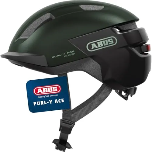 ABUS Fahrradhelm Purl-Y ACE mit LED-Licht – Trendiger NTA-Schutzhelm für E-Bike-Fahrten - Fahrradhelme mit NTA-Schutznorm für E-Bikes, bietet hohen Tragekomfort und Sichtbarkeit durch wiederaufladbares LED-Licht.
