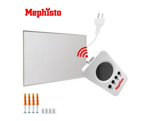 Mephisto-Heat Infrarotheizung 1000W mit Fernbedienung - Infrarotheizung für Räume bis 22 m², energiesparend mit 168 programmierbaren Heizzyklen und Open Window Detect-Technologie für optimale Heizkostenkontrolle.