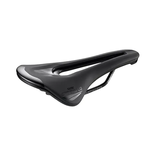 Selle San Marco SHORTFIT 2.0 Dynamic – Leichter Rennradsattel mit anatomischer Bohrung und Mangan-Schienen – Größe S3, Schwarz
