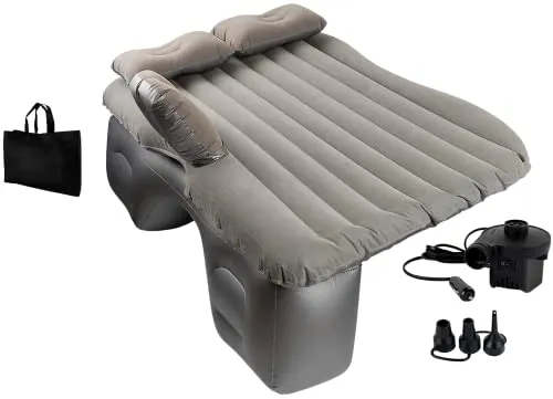 EDIESI Luftmatratze Auto – Aufblasbares Bett mit 12V Luftpumpe - Betten für Autos – Ideal für bequemes Schlafen im Auto mit stabiler Struktur, schneller Inflation und inklusive 2 Kissen. Perfekt für Reisen, Camping und mehr!