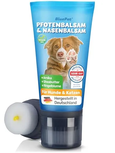 BluePet Pfotenbalsam Hund 50ml – Pfotenpflege Hund gegen trockene & rissige Pfoten und Nase – Natürlicher Schutz & Pflegebalsam für Hunde