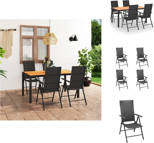vidaXL 5-tlg. Garten-Essgruppe Schwarz und Braun - Gartenmöbel-Sets