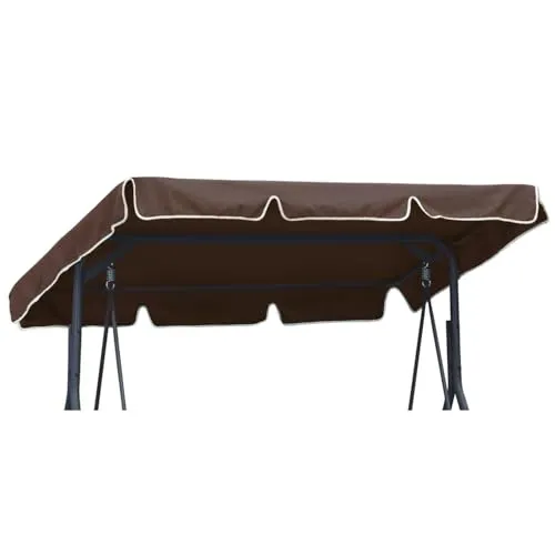 Universal Sonnendach für Hollywoodschaukel Dach-Plane ca 200 x 120 cm für Garten-Schaukel Dachplane Ersatzdach Braun [101]