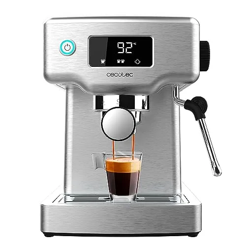 Cecotec Power Espresso 20 Barista Compact Kaffeemaschine - Siebträgermaschinen mit 20 Bar Druck für perfekten Espresso, kompakt und ideal für jede Küche.