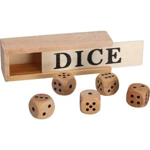 Philos Würfel 7001, Holzwürfel, braun, 5 Würfel