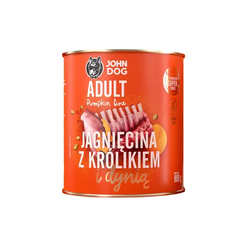 John Dog Nassfutter Für Hunde Pumpkin Line Lamm Mit Kaninchen Und Kürbis 800g