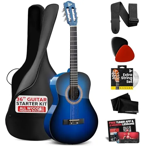 Pyle Kindergitarre ab 8 Jahre – Akustikgitarre für Kinder mit Set