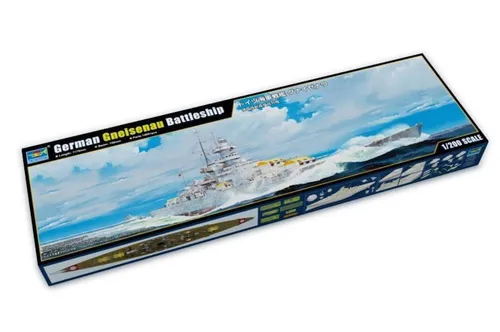 Trumpeter 120116 Armee 753714 1/200 DKM Gneisenau - Detailreicher Plastikmodellbausatz eines deutschen Schlachtschiffes mit über 1500 Teilen und 2 Flugzeugen AR196, ideal für Modellbau-Enthusiasten.