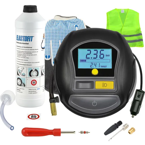 ELASTOFIT XT1000 Plus Reifen Pannenset mit Kompressor Reifendichtmittel MHD 2035