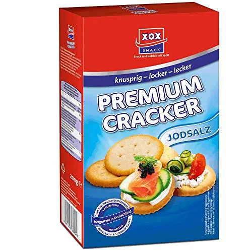 XOX Cracker mit Jodsalz goldgelb gebackene Weizensnacks 200g