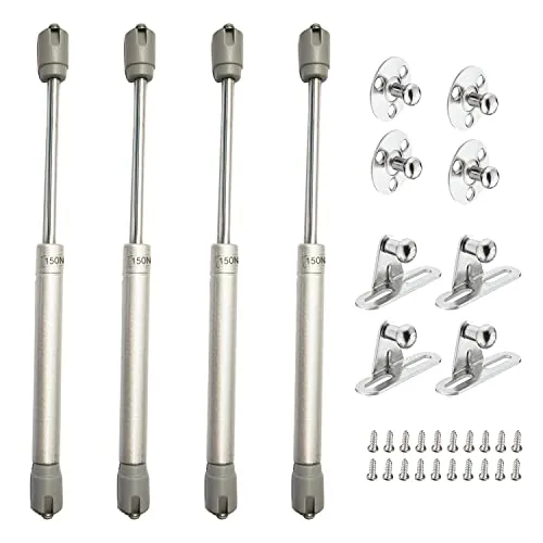 ZFYQ Gasdruckfedern, 4 Stück, hydraulisch, Küchenmöbel, Stoßdämpfer für Türen, 150N/15 kg, Federscharniere mit Schrauben