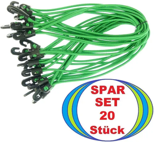 Zelt Planen Spanner 25 cm GRÜN mit Haken Planenspanner Spann Gummi Spannfix 20 x