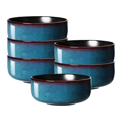 Müslischale 600ml 6er Set Bali - Ritzenhoff & Breker - Schüsseln aus hochwertiger Keramik in Blau, ideal für ein stilvolles Frühstück, spülmaschinenfest und perfekt für jeden Tisch.