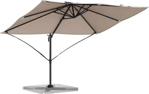 vidaXL Ampelschirm Roma Taupe & Schwarz 352 x 251 cm - 360° drehbar - Sonnenschirm mit modernem Design, drehbar und UV-beständig. Ideal für Garten und Terrasse, bietet soliden Schatten und ist pflegeleicht.