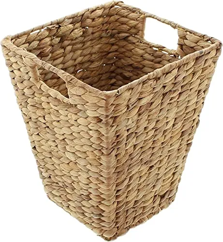 Dekoleidenschaft Papierkorb aus Bananenblatt, 25x25x31 cm, Büropapierkorb, Abfalleimer, Mülleimer