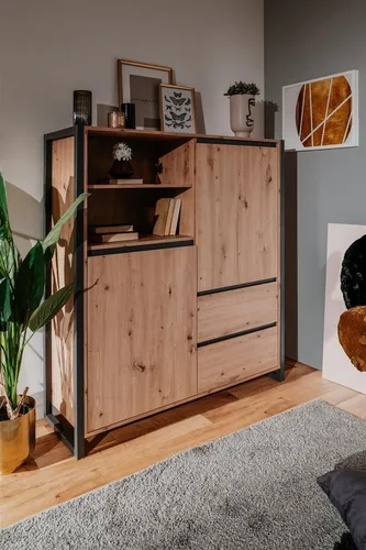 möbelvita Highboard Highboard Portland 51 in Artisan Oak