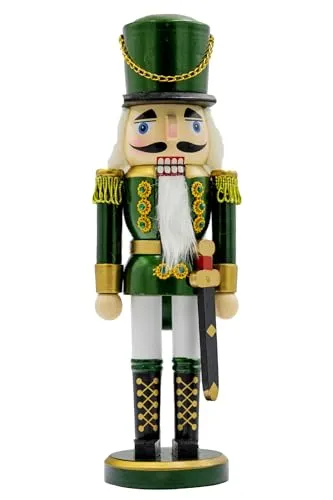 Kaladia Deko Nussknacker Figur Soldat aus Holz – 38 cm Festliche Weihnachtsdekoration