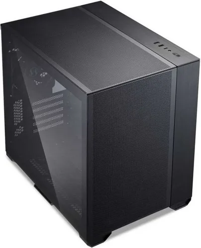 Lian Li O11 AIR MINI BLACK Gaming-Gehäuse - Schwarzer Midi-Tower PC-Gehäuse mit modularer Rückwand und Seitenwand aus gehärtetem Glas für optimale Kühlung und elegantes Design.