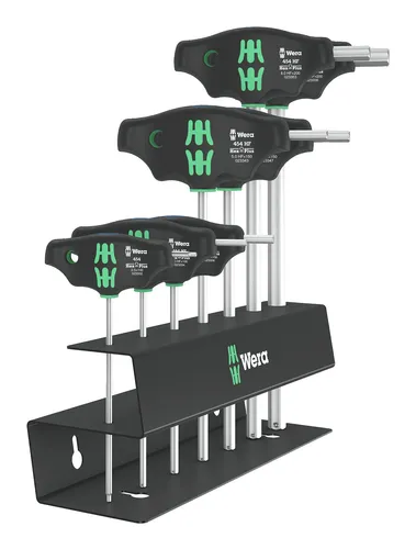 Wera T-Griff-Schraubendreher-Satz 7-teilig - Haltefunktion und Seitenabtrieb, ideal für präzises Arbeiten mit Innensechskantschrauben