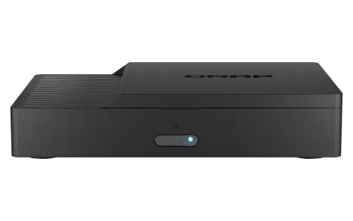 QNAP KoiBox-100W - Leistungsstarker NAS-Server für Video Conferencing - NAS-Server mit Intel Celeron TGL 6305, ideal für reibungslose Video Conferencing und schnelle Datenübertragung über 1xGbE RJ45.